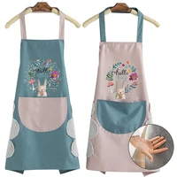 women men kitchen apron household aprons kitchen apron wipeable waterproof bib apron for cooking baking tools