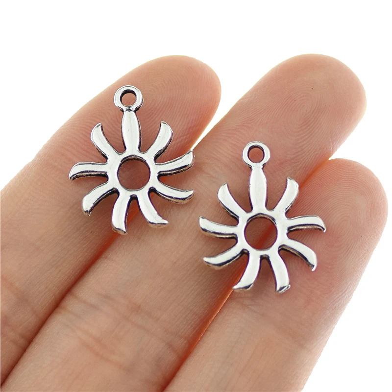 

20 штук 18x15 мм старинное серебро Цвет солнце Подвески для изготовления ювелирных изделий, для плетения браслетов, ожерелий и браслетов серьг...