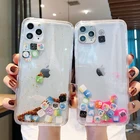Чехол-накладка для iPhone 11 Pro Max, X, XR, XS MAX, 8, 7, 6, 6s Plus, силикон, с блестками