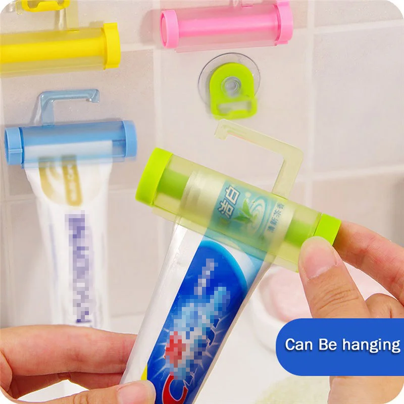 Toothpaste Rolling Squeezer Tube Home Bathroom Accessories Manual Dental Cream Easy Dispenser Sucker Hanging Holder | Дом и сад