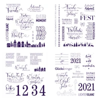 christmas advent 2021 wishes numbers hohoho german words transparent stamp clear stamps for diy scrapbooking craft card