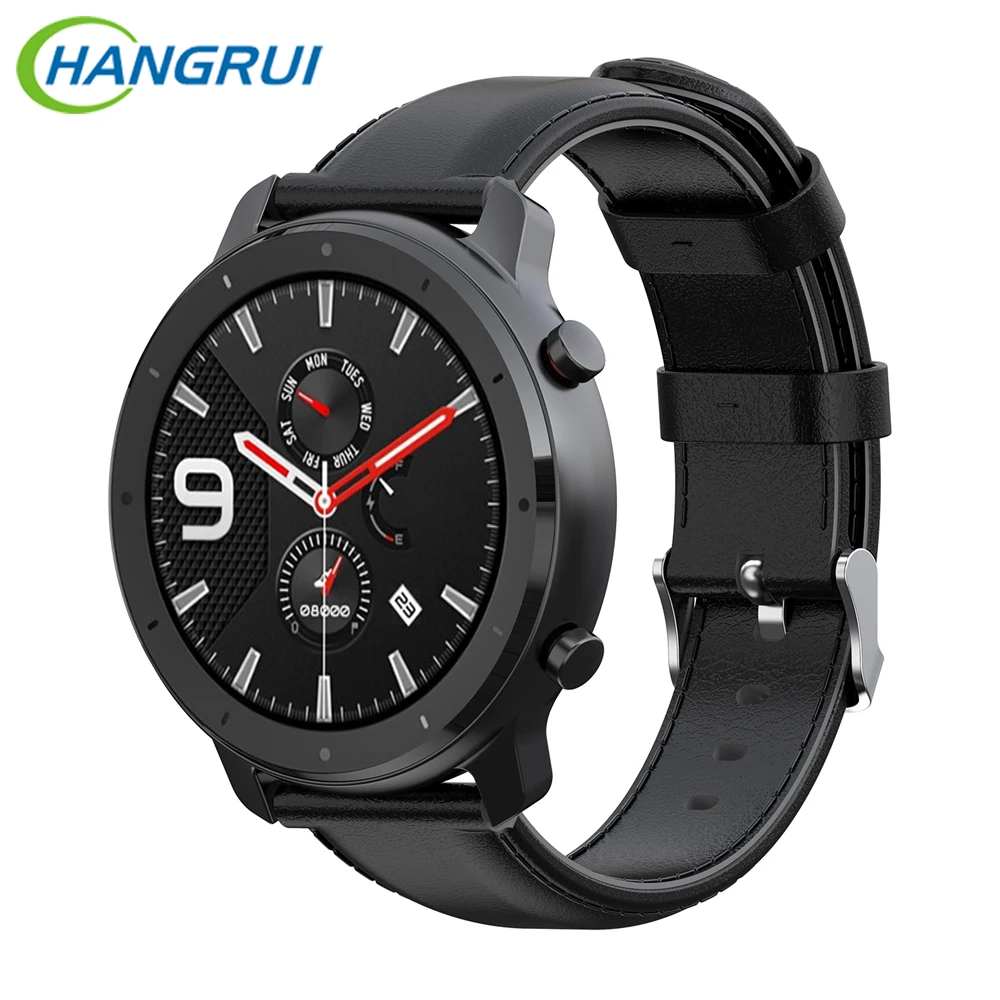 Кожаный ремешок для Xiaomi Huami Amazfit GTR 47 мм 42 мм спортивные Смарт-часы носимые масляные восковые ремешки фитнес-браслет на запястье 20 мм 22 мм