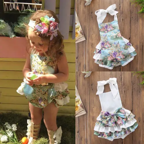 2018 г. Новый детский Пасхальный комбинезон милый без рукавов с цветочным узором и
