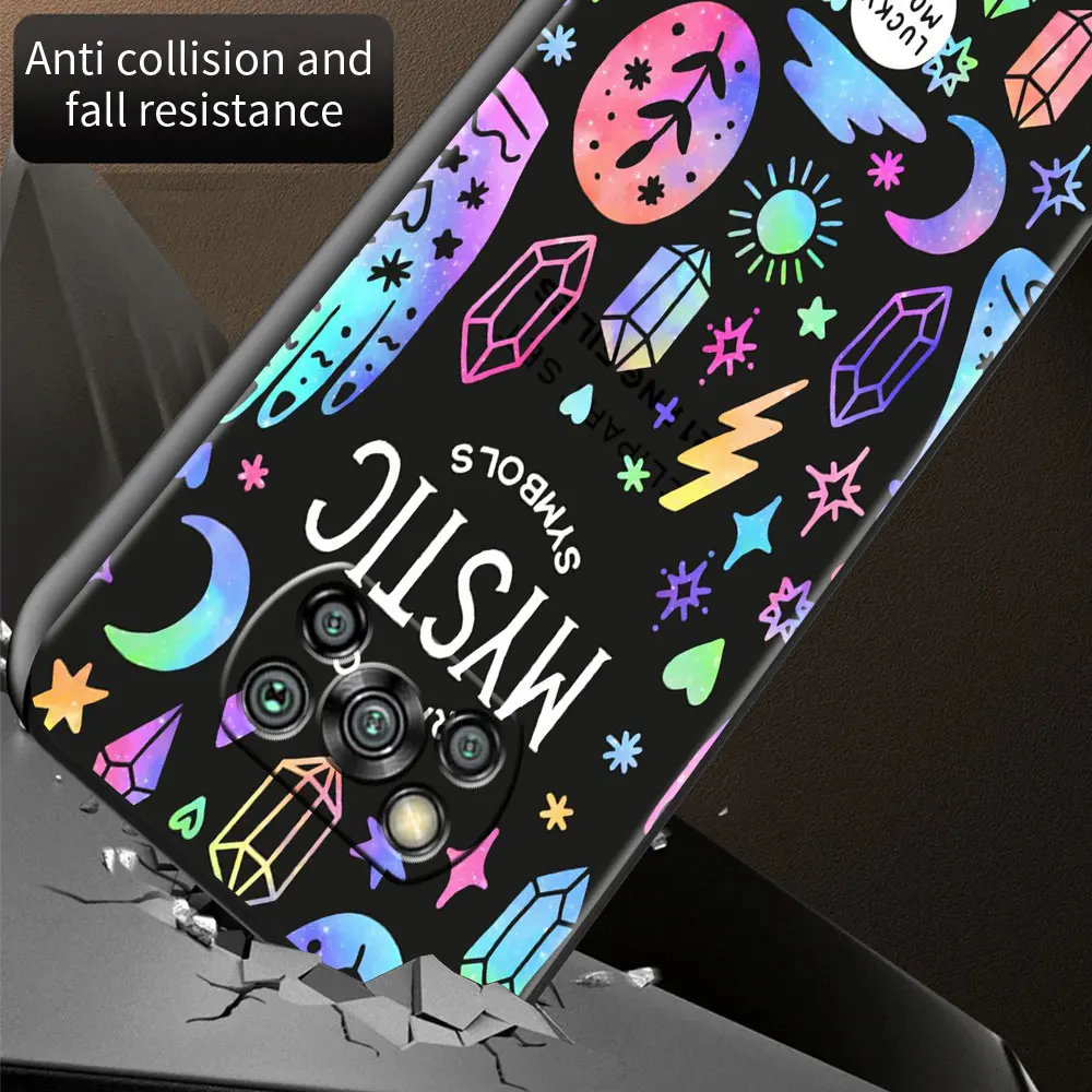 luxury case for xiaomi poco x3 nfc m3 pocophone f1 f3 gt redmi k40 for mi 10t pro soft phone cover magic moon tarot pattern capa free global shipping