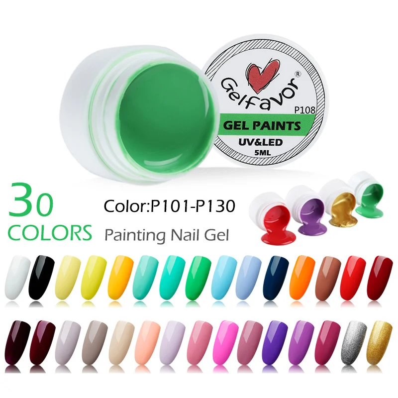 30 цветов Гель лак для ногтей рисования акриловый цветной УФ светодиодный сделай