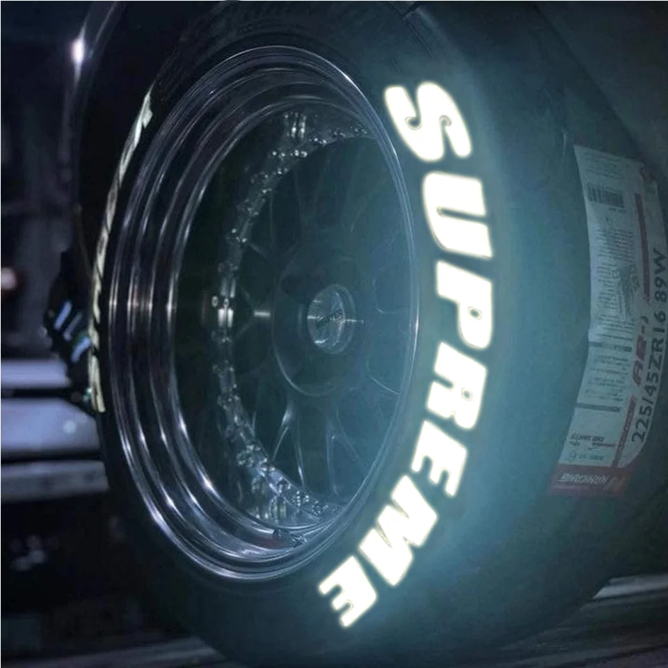 Наклейки с надписью на шину ночные Светоотражающие 3D стерео наклейки