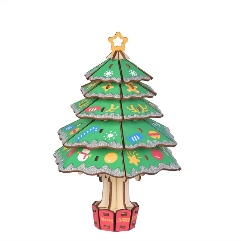 Рождественская елка игрушка сделай сам 3D деревянная трехмерная головоломка