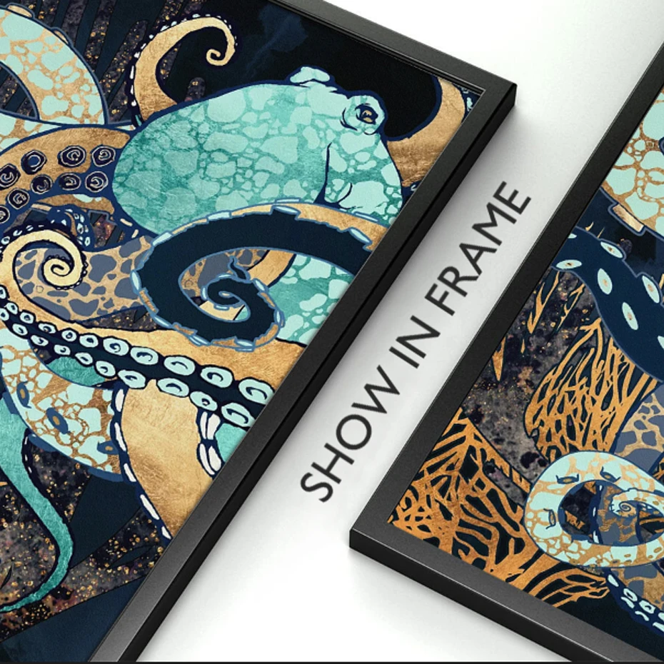 Абстрактные металлические наклейки с животными картины на холсте настенные для