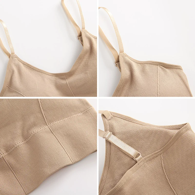 

Women Tank Crop Top Seamless Underwear Female Crop Tops Sexy Lingerie Intimates With Removable Padded Camisole Femme Fashion