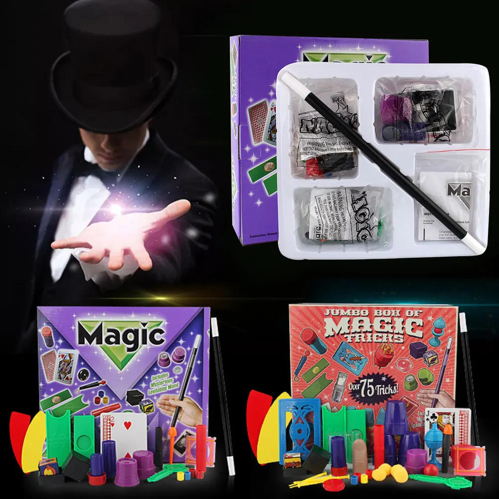 

Junior Simple Professional Funny Magic Props Set Children Tricks Beginner Toy Play With DVD Teaching Card Gift