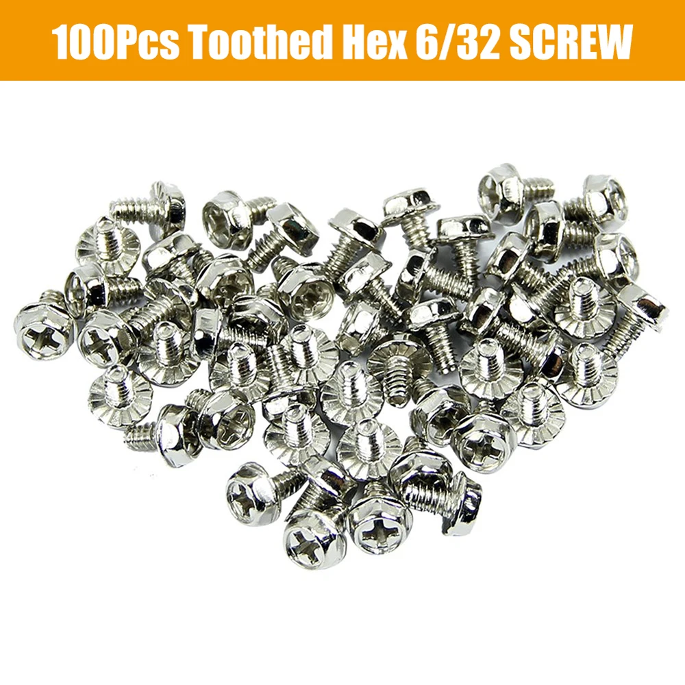 

100 шт. чередой для применения в горнодобывающей промышленности с шестигранной головкой 6/32 шурупы Phillips головка для винты для корпуса компьютера для оборудования установки