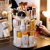 rotating makeup organizers cosmetic storage box 360 degree cosmetics storage rack transparent helf display stand large capacity