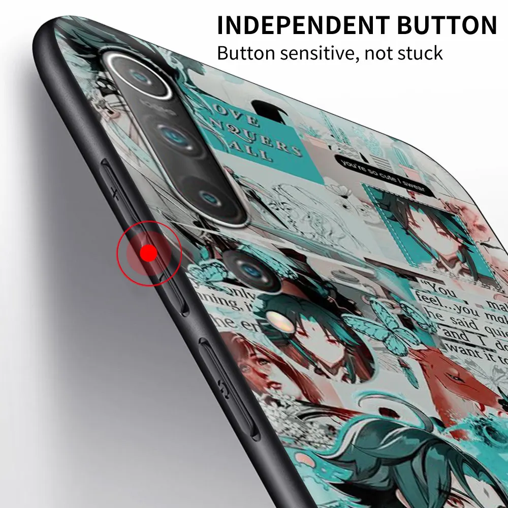 Luxury Silicone Case Coque For Xiaomi Mi Poco X3 NFC M3 11 Lite 10T Pro 9T Note 10 Lite Genshin Impact Anime Cover Fundas Capa