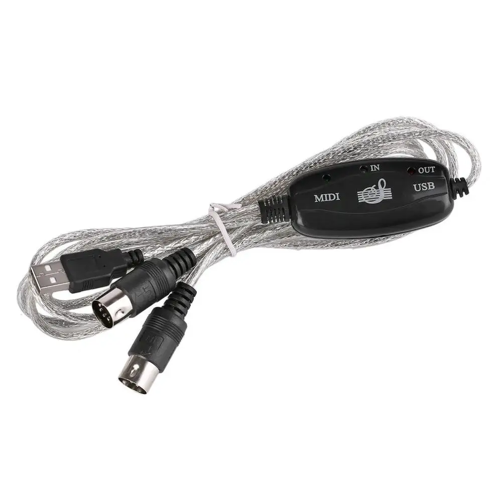 

High Fidelity Transmission USB IN-OUT MIDI Interface Cable Converter Adapter Suitable For PC to Music Keyboard Cord