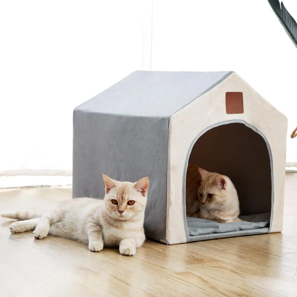 

Dog House Foldable Pet Cat and Dog Bed with Cushion Pet Puppy Indoor House Pet Nest for Small to Large Size Dogs/Cats