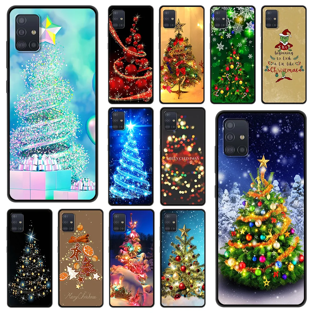 

tree Merry Christmas Phone Case for Samsung Galaxy A12 A22 A32 A50 A70 A52 A40 A10 A20 A30 Cover Silicone Soft Luxury Shell Bag