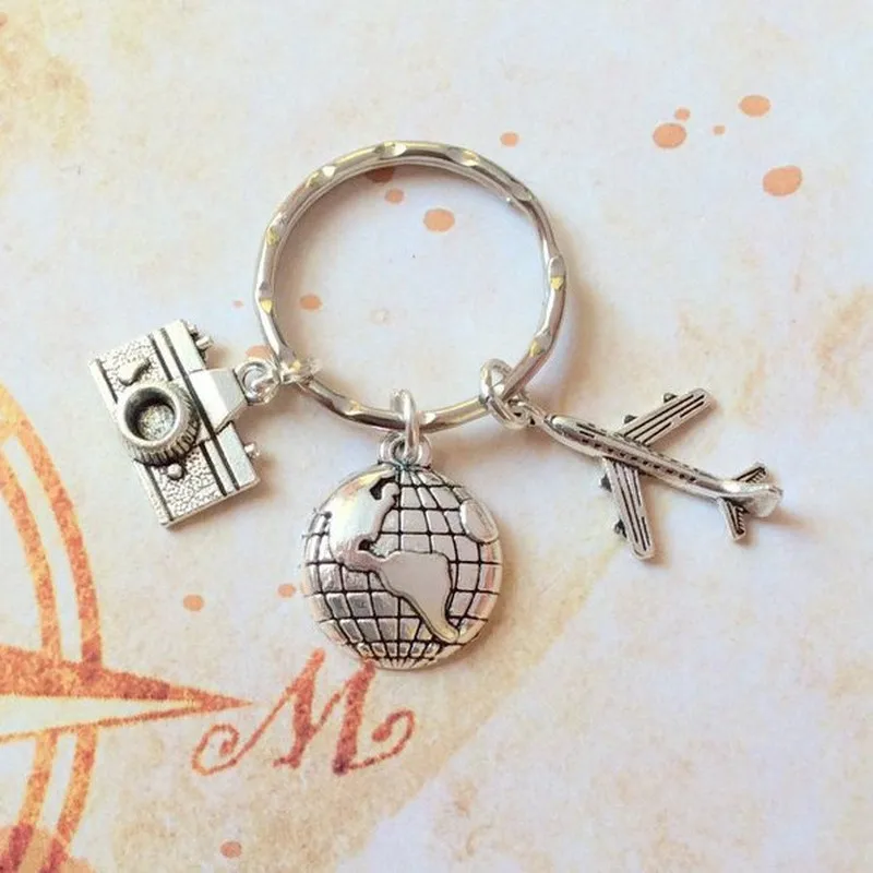 1 шт. брелок с эмблемами путешествий Глобус камера для самолета Брелок Подарок