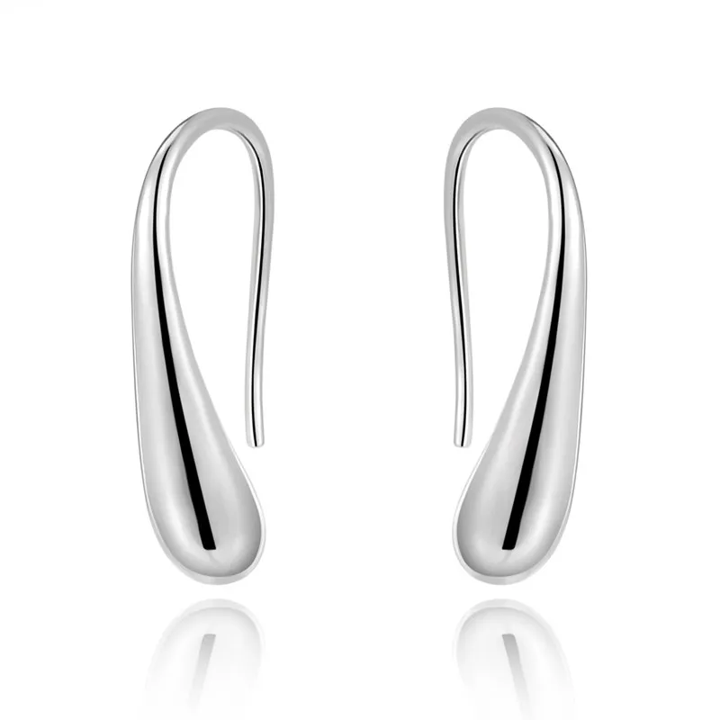 

Wholesale Price 925 Sterling Silver Simple Fashion Water droplets Earrings For Women Jewelry Silver Earrings Top Quality