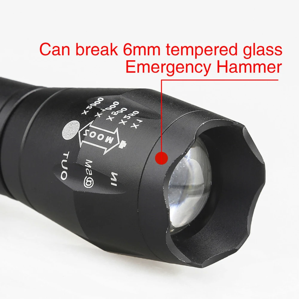 90000LM T6 LED Flashlight Torch 5 Modes Lantern Self Defense Tactical Portable Light Powerful Waterproof Bulb Camping Lamp Torch