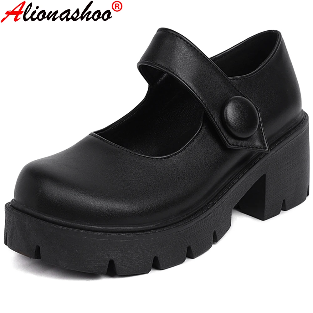 

Aliona Shoo/Весенняя кожаная обувь на платформе; Женские повседневные ботинки-оксфорды на плоской подошве; Женская обувь в стиле Лолиты на толст...