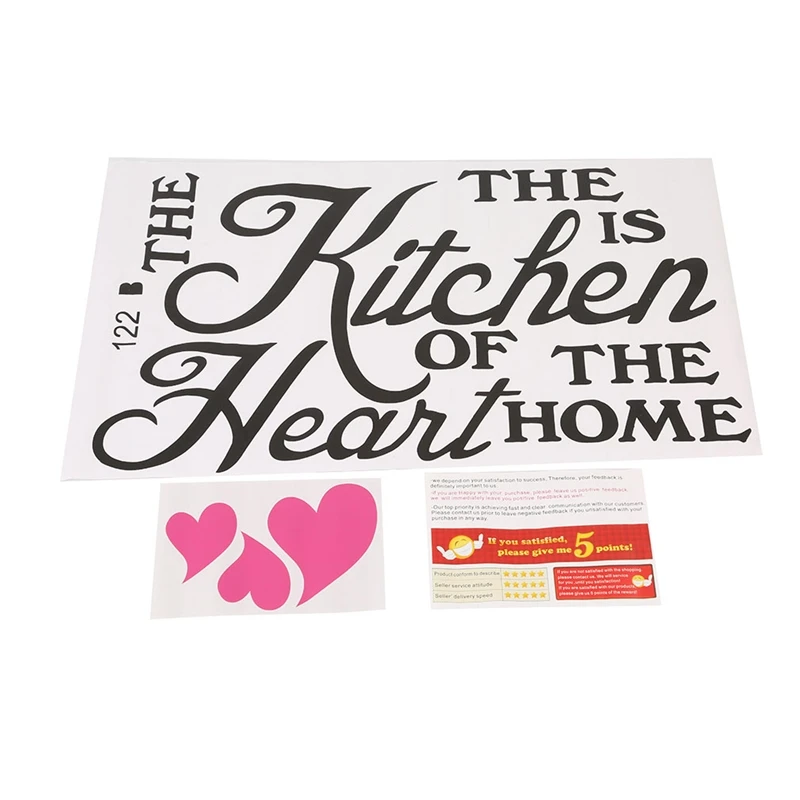 New Kitchen Is Heart Of The Home Letter Pattern Wall Sticker PVC Removable Decor DIY Art | Дом и сад