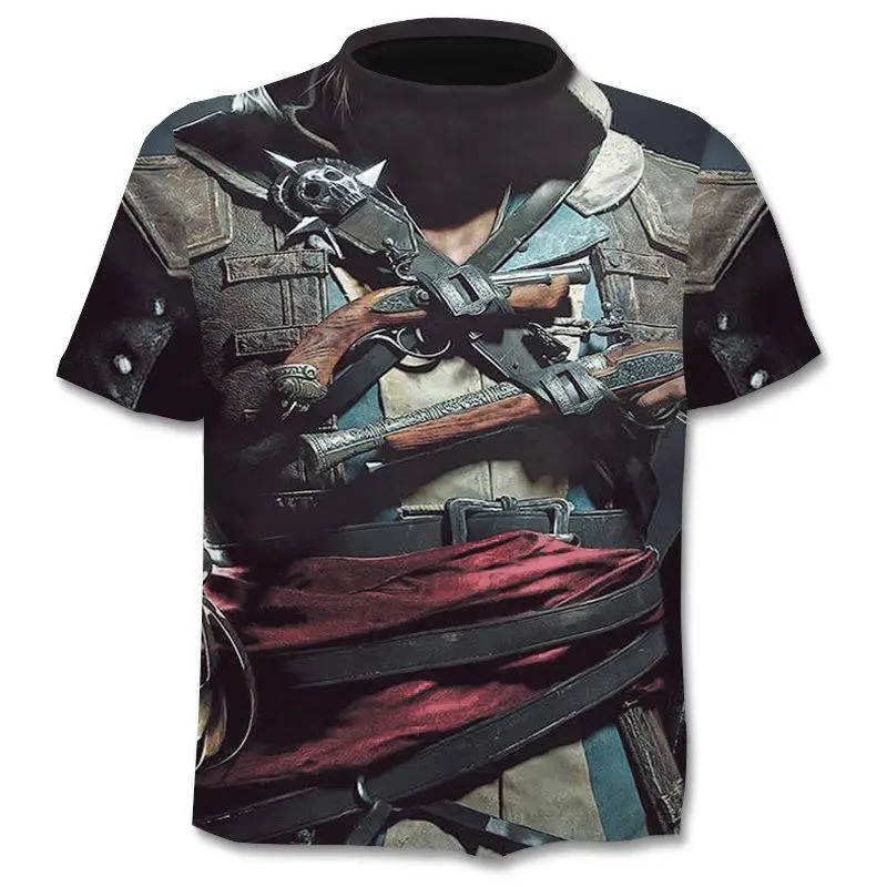 

2021 Summer New 3d Skull T shirt Men Short sleeve shirt Funny T shirts Punk Anime Gothic 3dT-shirt Mens Clothing