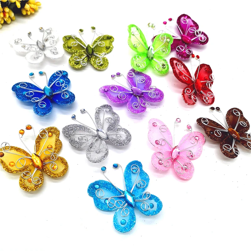 2 шт./лот красивая бабочка DIY аксессуары для одежды шляпы декоративные рукоделия