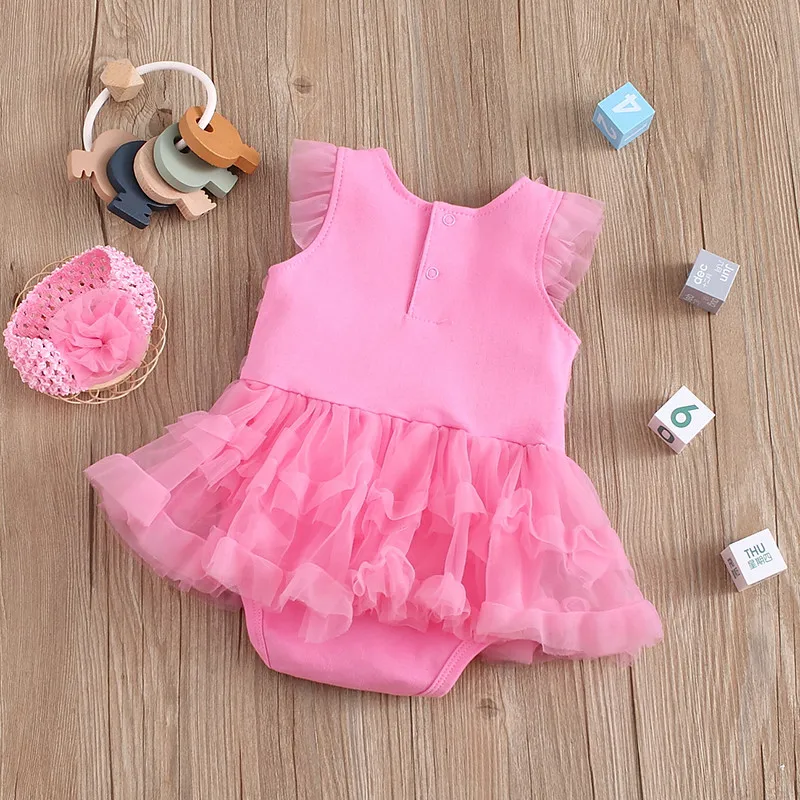 

Fancy Baby Girl Romper Dress Costume My First Birthday Carnival Dresses For Girls Holiday Party Mesh Yarn Tutu Infant Clothing