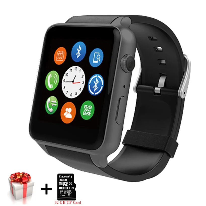 black add 32TF Умные часы для мужчин, пульсометр, Bluetooth, Смарт-часы с sim-картой TF, шагомер, Smartwatc для Android, IOS, мужские часы для телефона - Цвет: black add 32TF