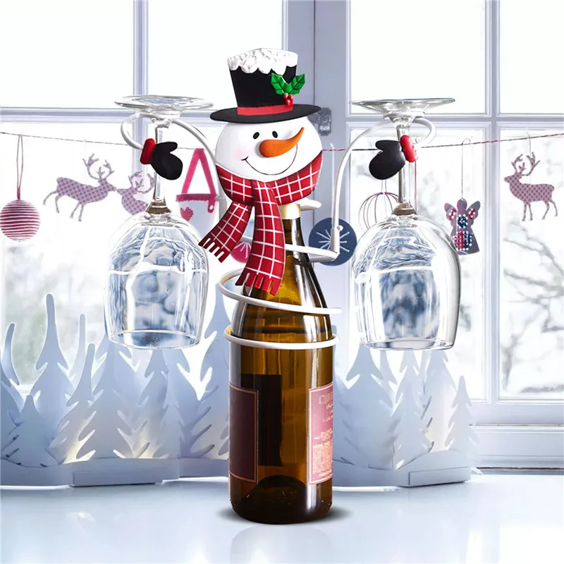 

Household Christmas Series Snowman Red Wine Glass Holder Decorate Party Shape Cup Storage Holiday Festive Atmosphere Ornaments