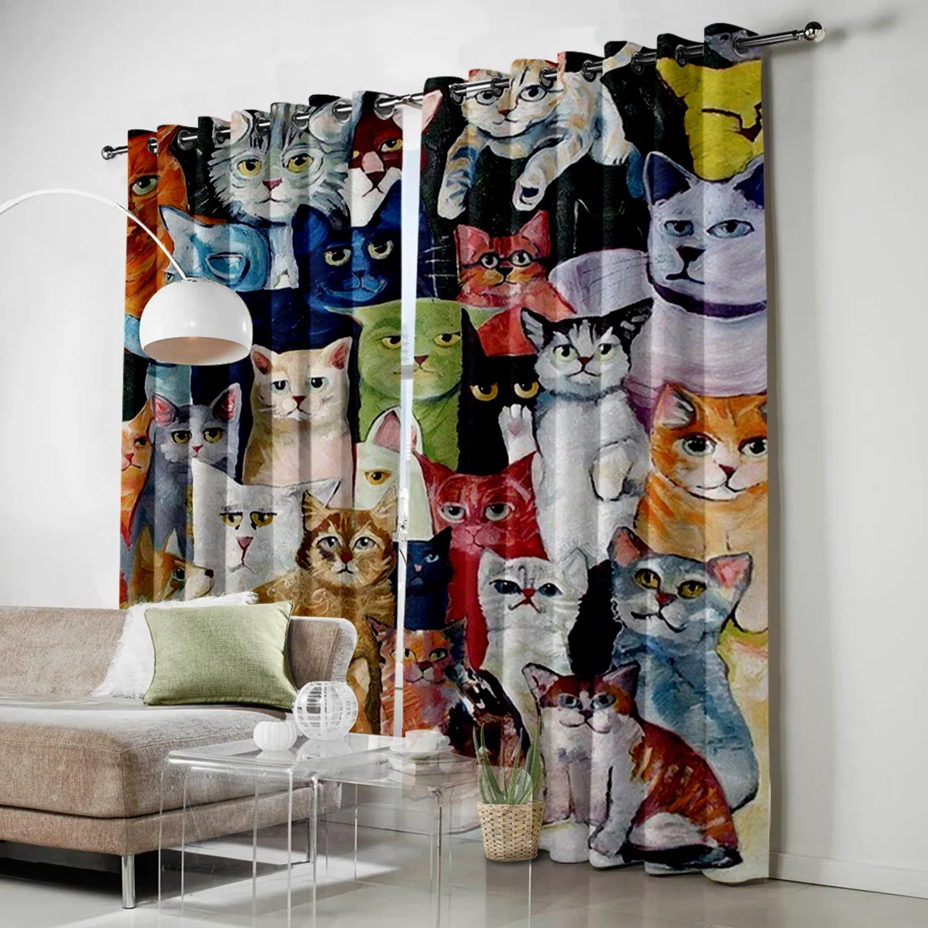 Группа кошек оконные шторы занавески балдахин комнатные большие для кухни декор