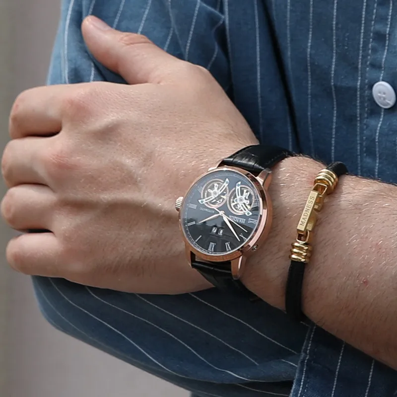 Часы наручные HAIQIN Мужские автоматические брендовые Роскошные модные