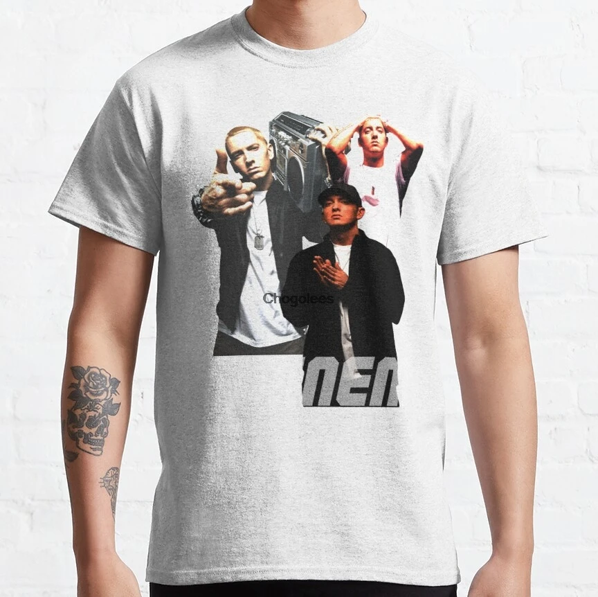 Мужская футболка eminem винтажная рубашка с заклепками Женская |