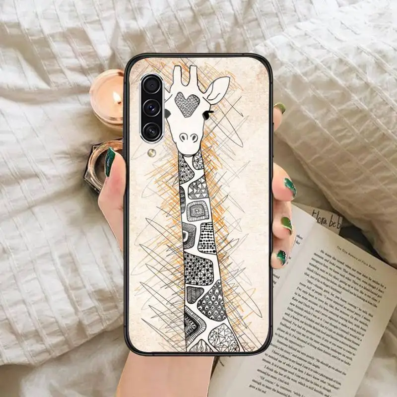 

Animal Giraffe cute cartoon Phone Case Tempered glass For Samsung S6 S7 edge S8 S9 S10 e plus note8 9 10 pro
