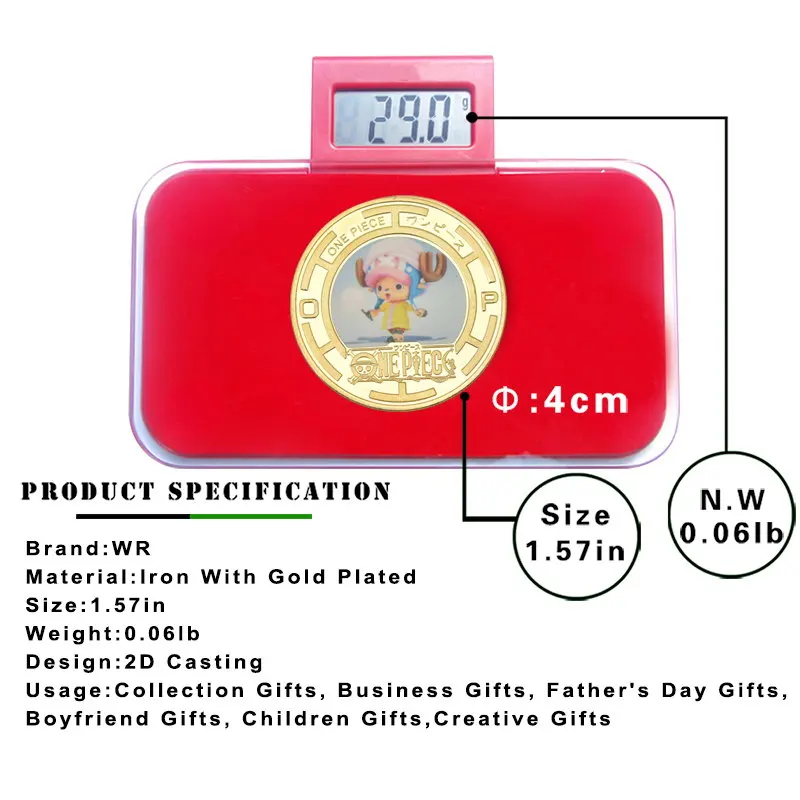 Японское аниме цельный мультяшный Золотой фольгированный банкнот искусственная