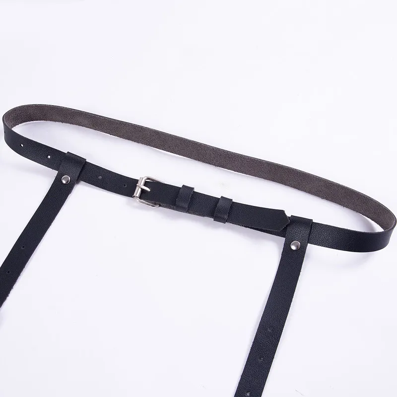 

2021 Leather Leg Harness Women Punk Gothic Sexy Lingerie Erotic Leather Belt Bondage Stockings Suspender Straps Garter Body Belt