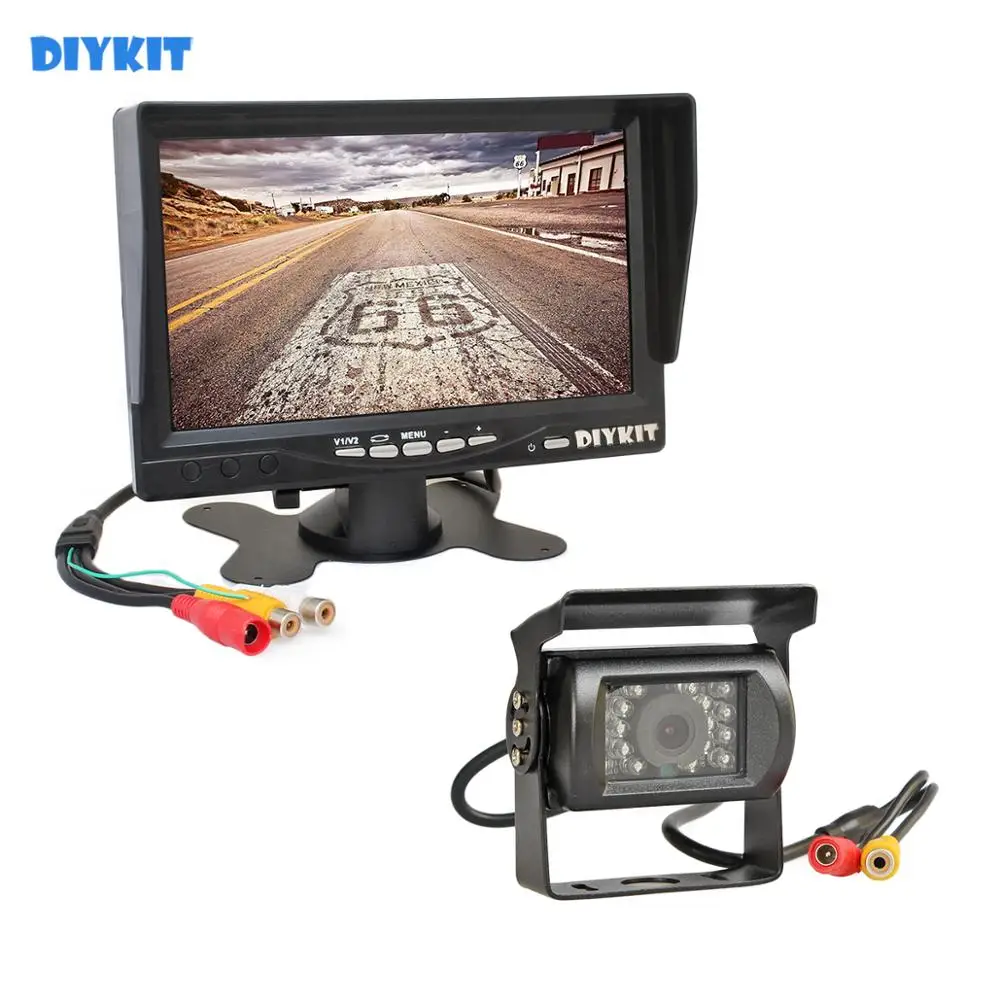 DIYKIT Автомобильная камера заднего вида + 7 дюймов HD TFT LCD Автомобильный Монитор