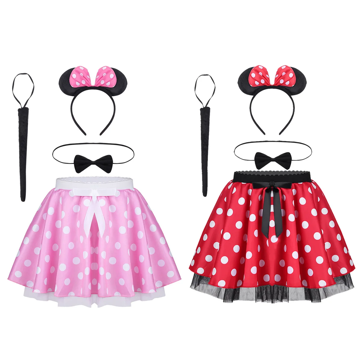 Рождественский костюм Minni Mouse юбка-пачка в горошек и обруч для волос виде мыши