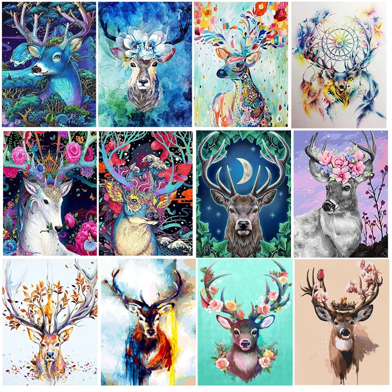 

5D Diamond Embroidery Deer Full Square Round Diamond Painting Animal Cross Stitch Mosaic Handmade Gift Wall Art Poster