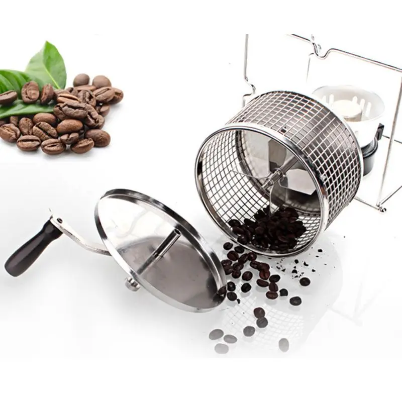 

Protable Manual Handy Coffee Bean Roaster Set Stainless Steel Mill Hand Crank for Home Travel Camping Adjustable Kitchen H05F