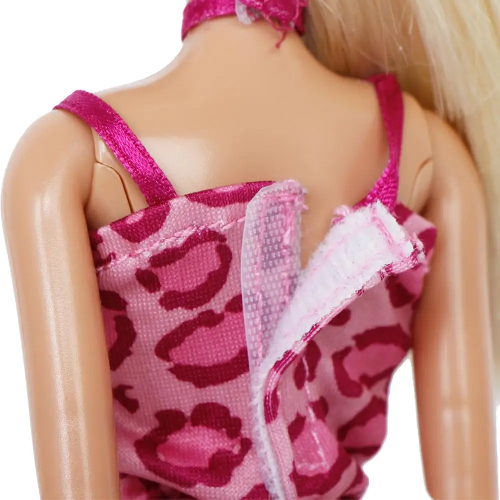 1 комплект розовое короткое платье с леопардовым принтом модная повседневная