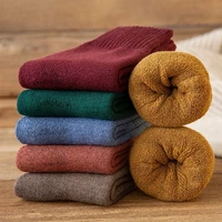 1 pair winter women thick warm solid color towel socks harajuku retro cold resistant korean fashion casual tube sock woman socks