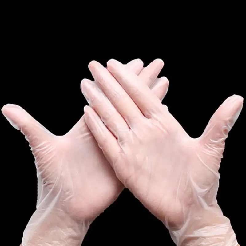 

100 PCS Transparent Disposable PVC Gloves