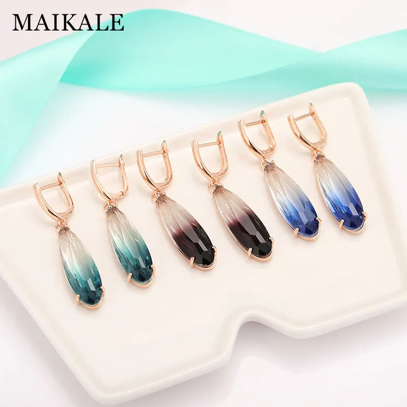 MAIKALE новые модные Висячие длинные серьги для женщин вечерние ювелирные изделия