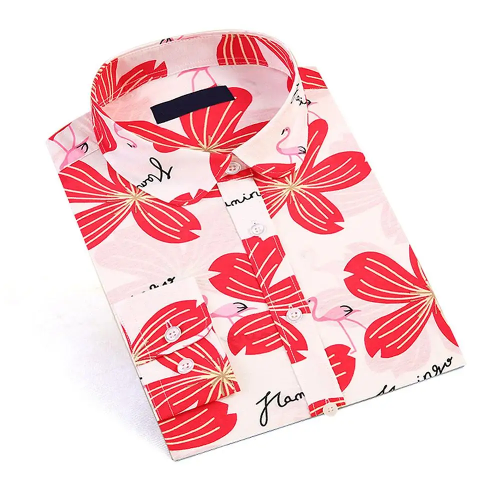 Женская блузка с цветочным принтом Dioufond хлопковые рубашки женские винтажные топы отложным воротником