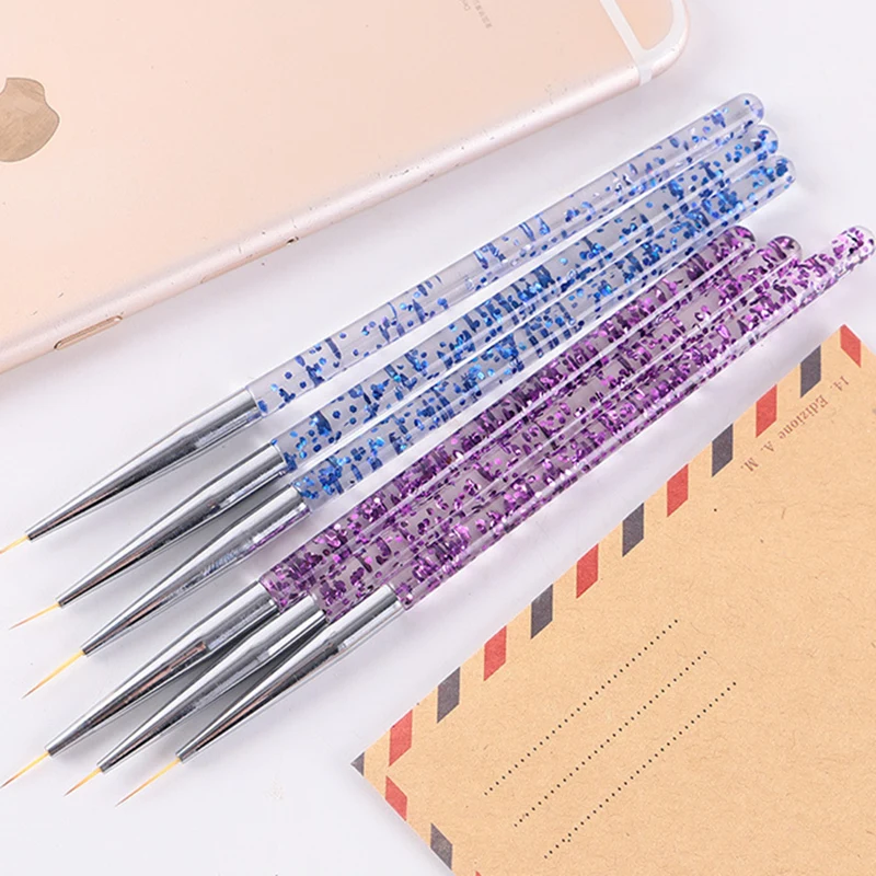3Pcs/set Nail Art Sequin Rod Pull Nail Pen Crystal Thin Drawing Pen Drawing Pen Manicure Tools UV Gel Pen