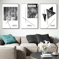 modern minimalism abstract black and white poster printing picture canvas wall art mural living room home decoration painting