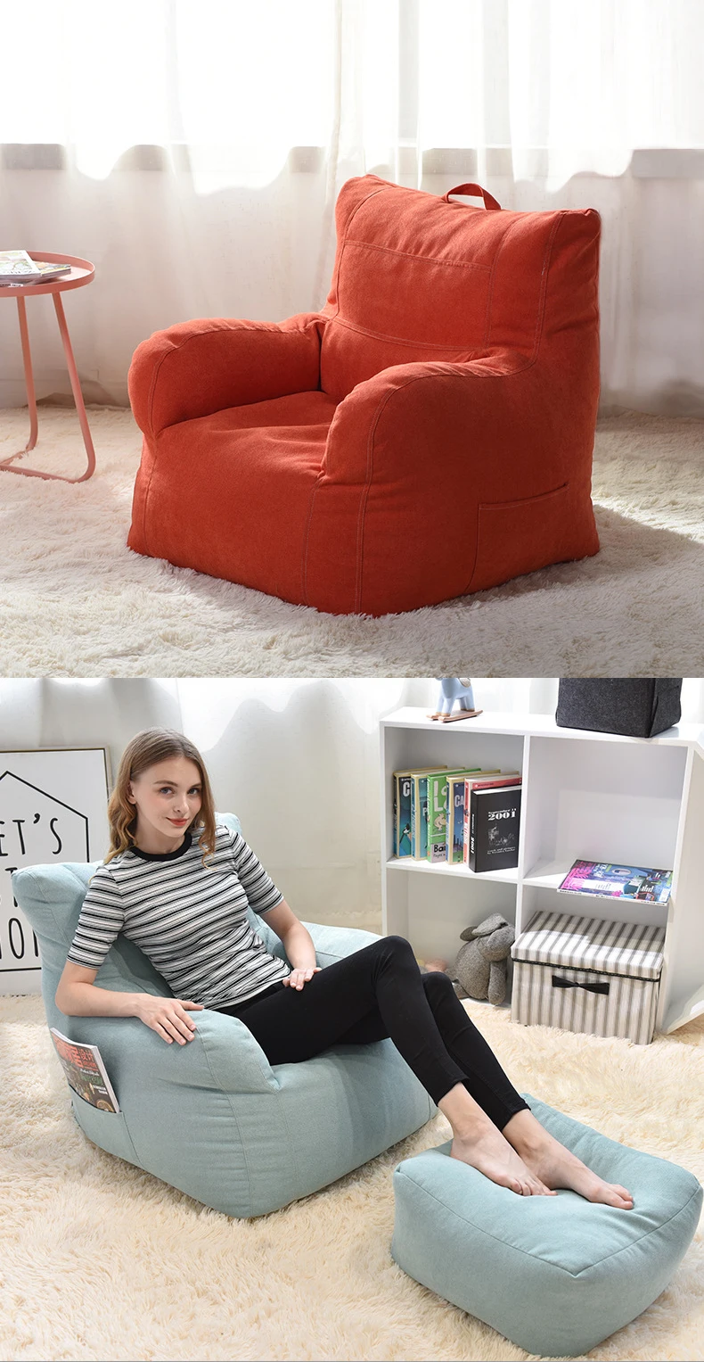 Bean сумка чехол на стул сидение шезлонг Beanbag диван мебель для гостиной без наполнителей ленивые стулья мешок бобов диван кровать Pouf Puff