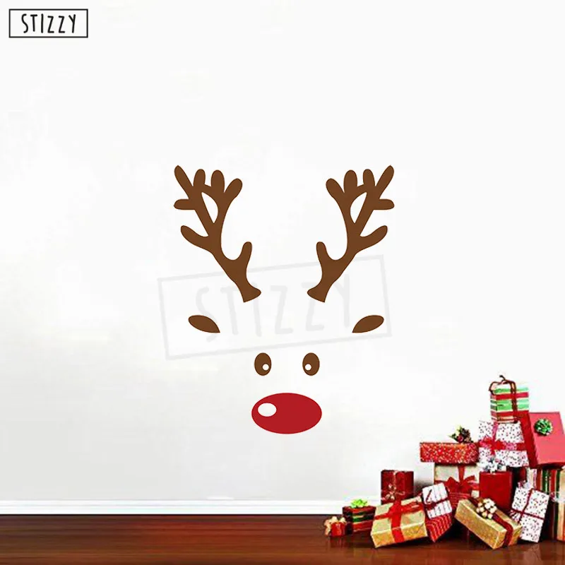 Настенная Наклейка stizzy рождественские животные олени настенные наклейки на окна
