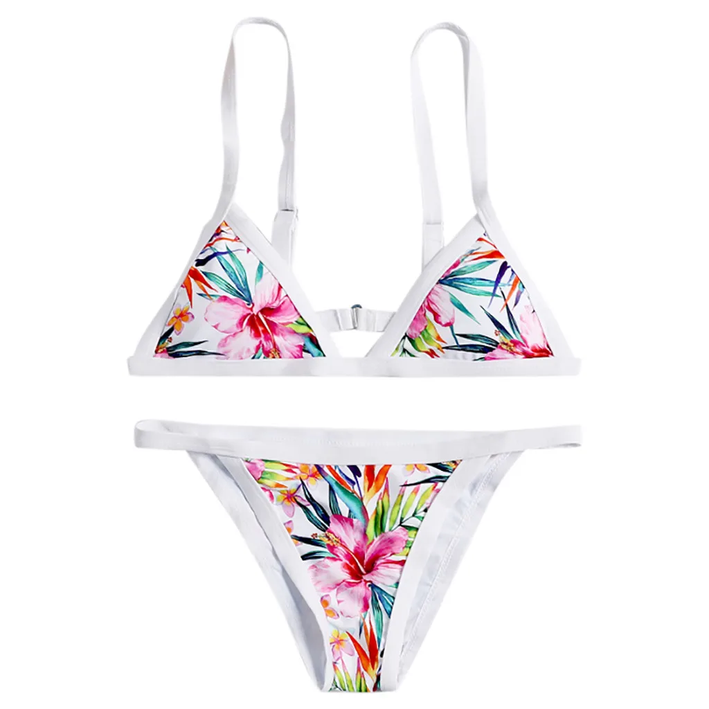Комплект бикини пуш-ап 2020 женское сексуальное на бретельках с принтом подушка